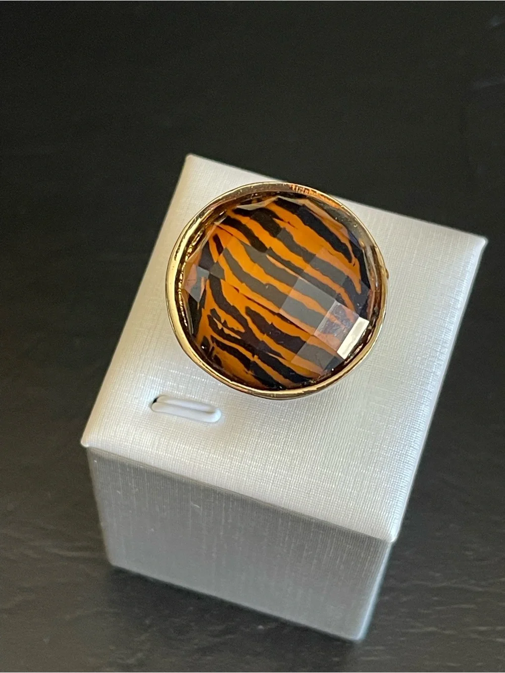 Tiger stripe Dome Statement Ring.